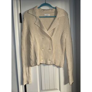 Isaac Mizrahi Cream Cardigan‎ Sweater Womens Size L